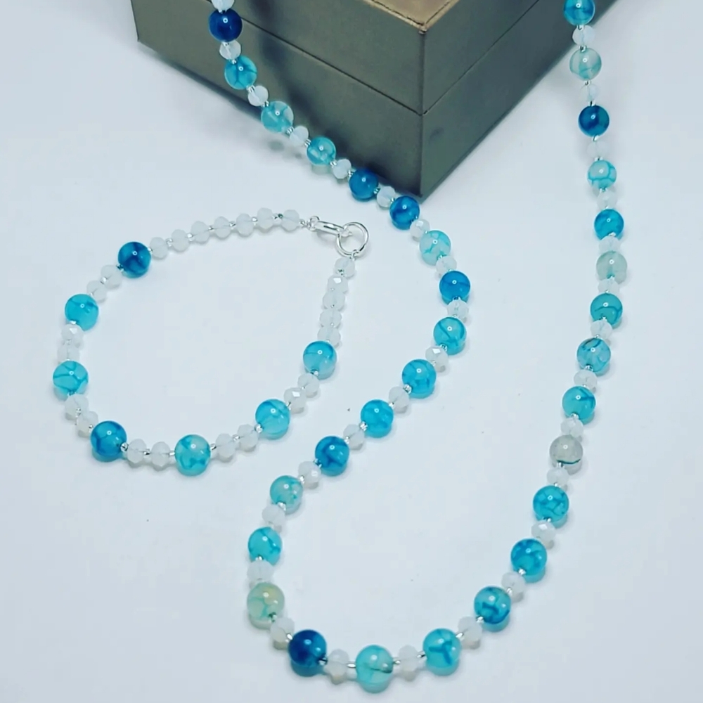Blue Agate set - Picture 2 of 5